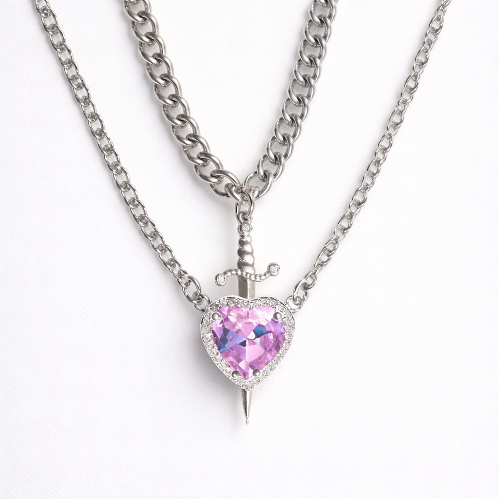 Rosé Amethyst Heart