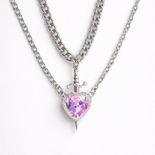 Rosé Amethyst Heart