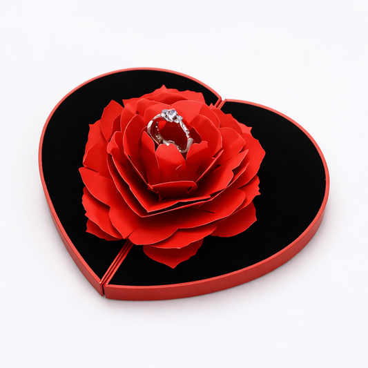 Heart Rose Ring Box